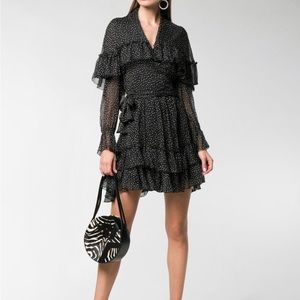 Diane von Furstenberg
Martina Tiered Polka Dot Silk A-Line Wrap Dress